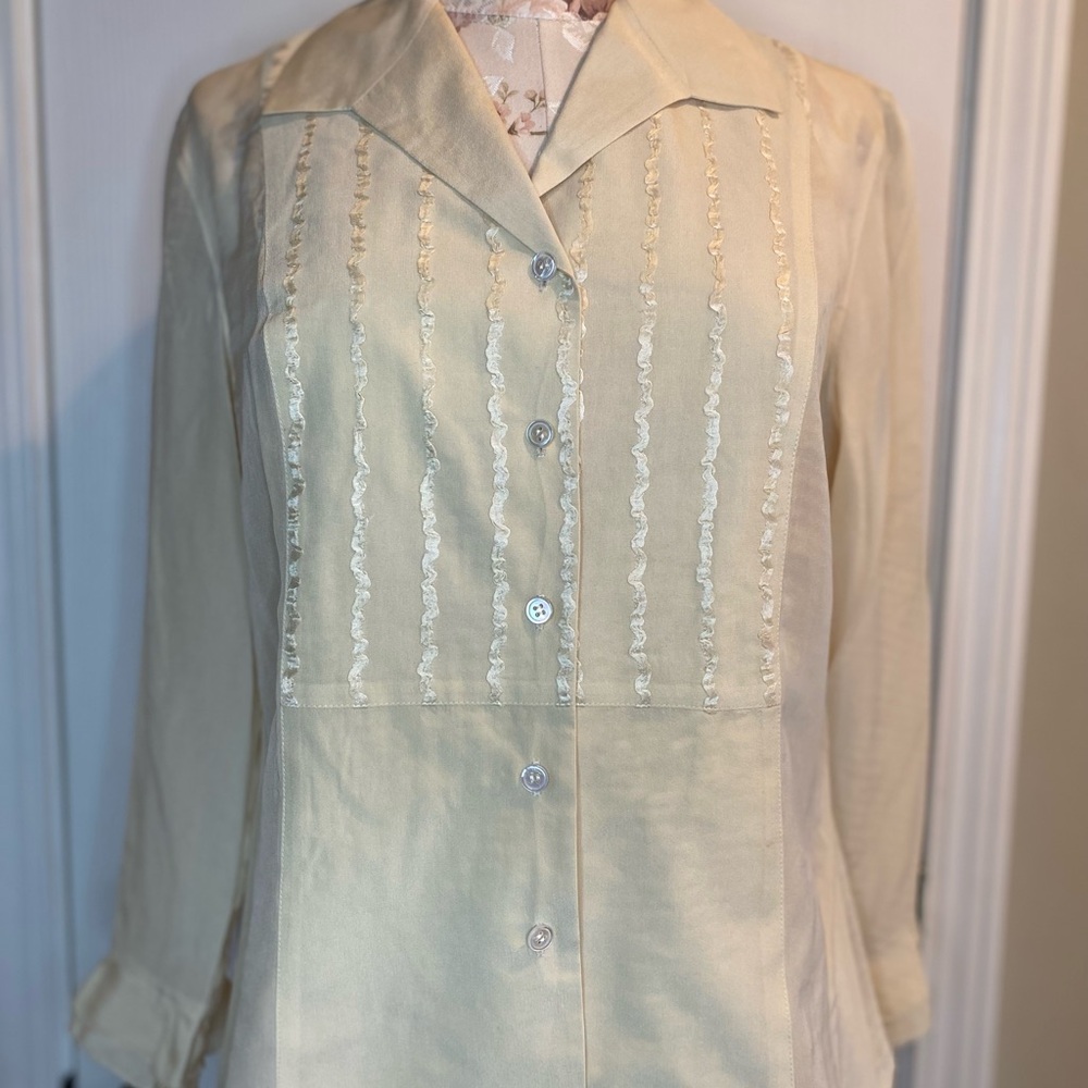 Doncaster Cream Blouse with Embroidered Details